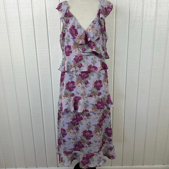 Lulus Women Sleeveless Midi Dress Wedding Formal Cocktail Preppy Purple Size XL - Picture 10 of 10
